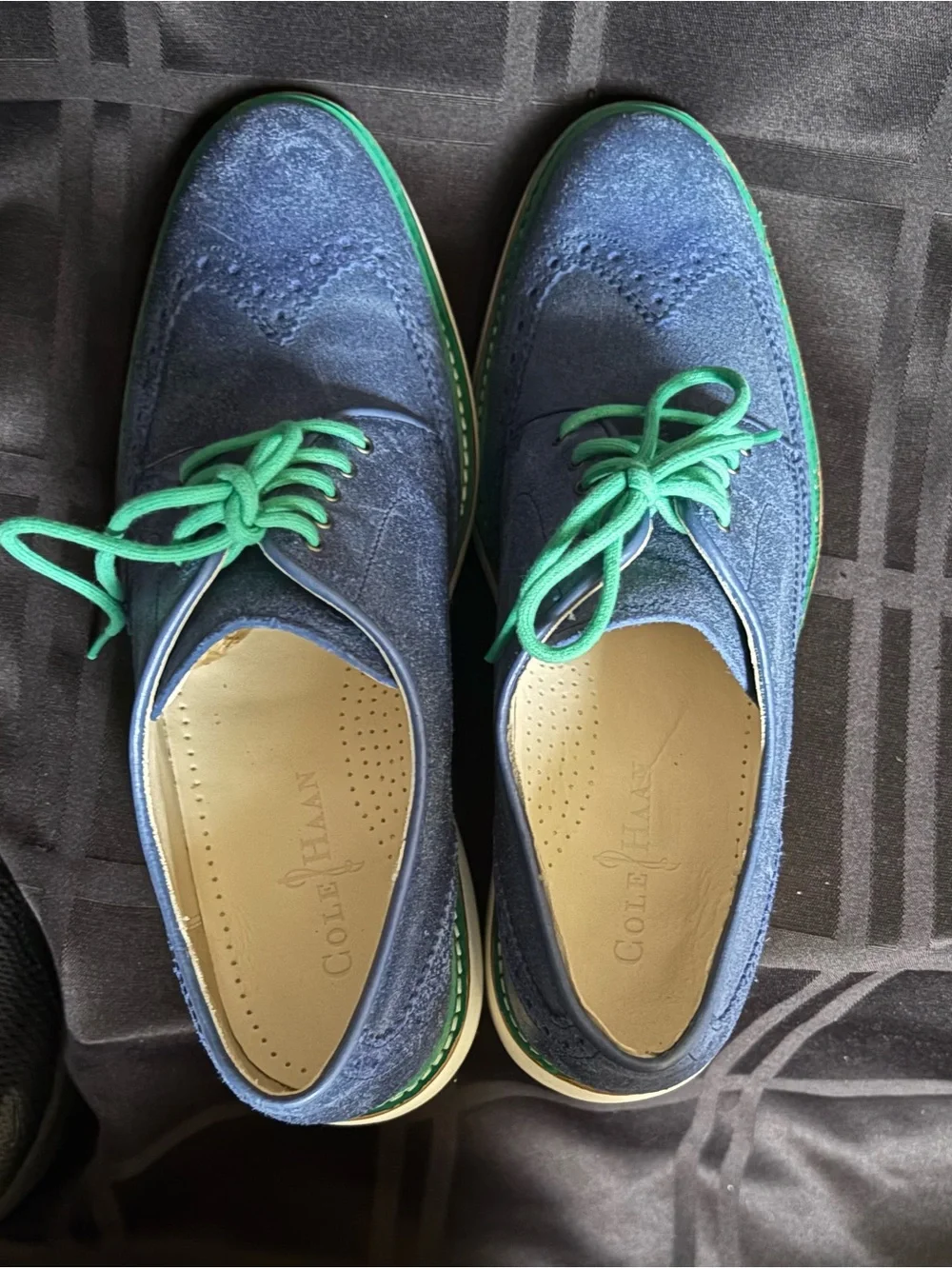 Cole Haan Derby Wingtip Oxford Navy Blue Shoes Size 8.5M